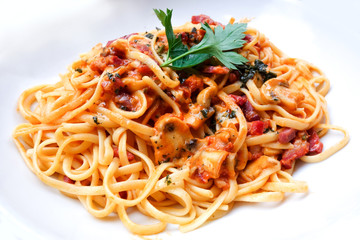 tasty pasta-Italian meat sauce pasta on the table