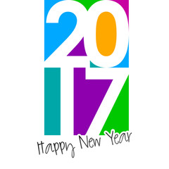 Happy New Year 2017 colorful wallpaper