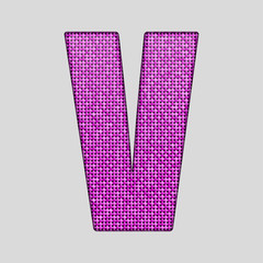 Pink sequins sings. Sequins alphabet. Eps 10. 