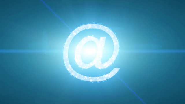 At symbol text explode email internet web user social network e-mail digital 4k