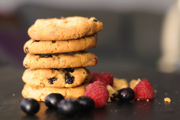 cookies raspberries blueberries