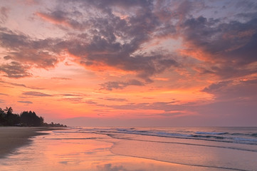 Stunning Sunrise Over The Sea at Rayong Beach