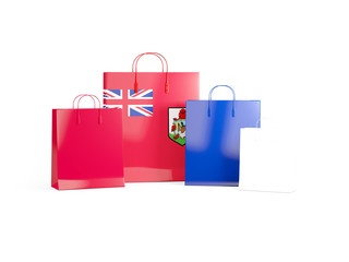 Flag of bermuda on shopping bags