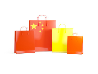 Flag of china on shopping bags