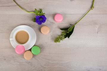 Coffee and macaron cookie