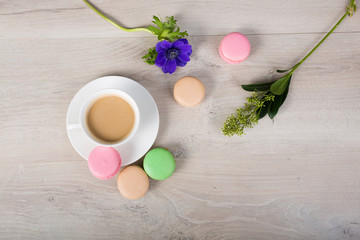 Coffee and macaron cookie