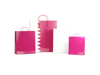 Flag of qatar on shopping bags