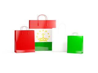 Flag of tajikistan on shopping bags