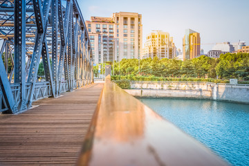 the Waibaidu bridge in Shanghai,China.