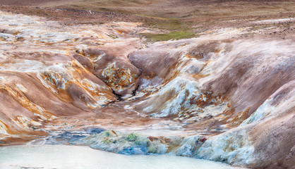 Krafla boiling crater lake HDR