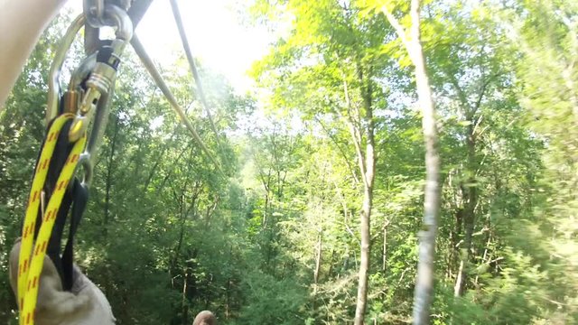 POV Zipline Ride, Ride Through Tree Canopies In Virginia.