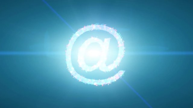 At symbol text explode email internet web user social network e-mail digital 4k
