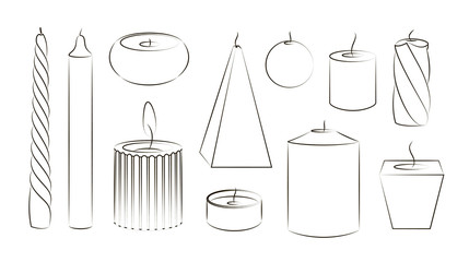 Candles icon set