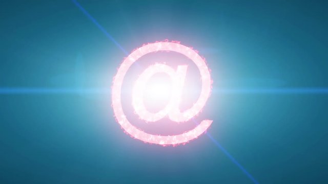 At symbol text explode email internet web user social network e-mail digital 4k