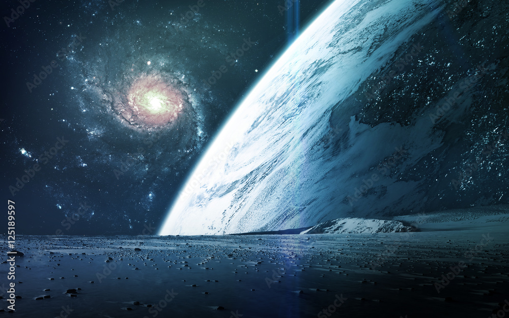 Canvas Prints abstract scientific background - planets in space, nebula and stars. elements of this image furnishe
