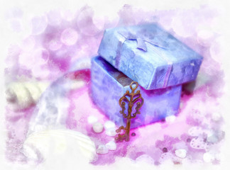 Magic gift box and a key