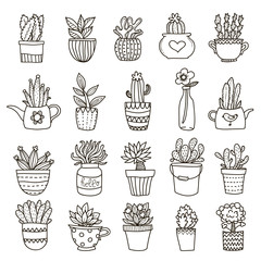 Domestic Plants Icon Set