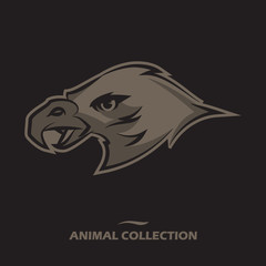 Eagle head symbol. Hand drawn bird  logo design. Vector illustration