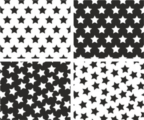 Star Shape Aligned & Random Seamless Pattern Set