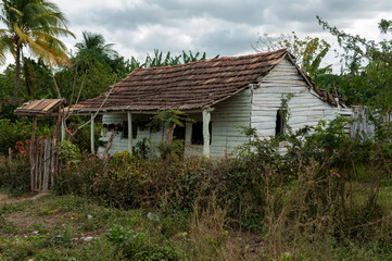 Ruined old house by road in Trinidad, Cuba