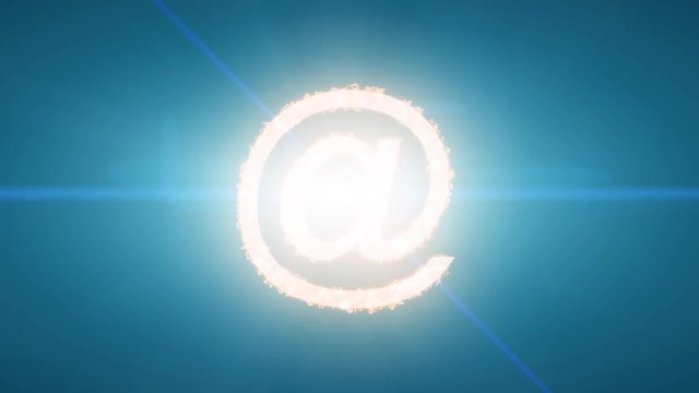At symbol text explode email internet web user social network e-mail digital 4k