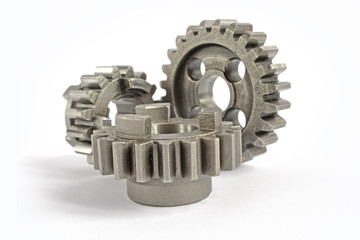 Three metal gears