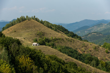Romanian countryside landscape in Apuseni Mountains