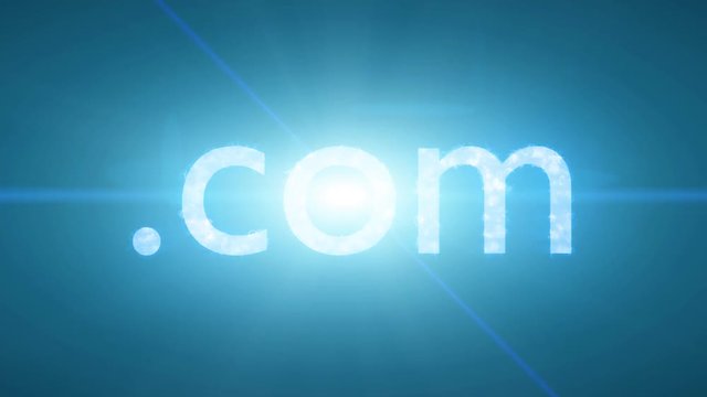 Dot com text explode .com dotcom website web internet net online webpage 4k