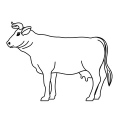 Cow icon. Livestock animal life nature and fauna theme. Isolated design. Vector illustration