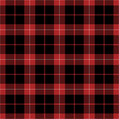 Black, red and white plaid seamless pattern