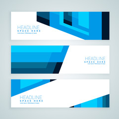 Fototapeta premium abstract blue geometrical banners