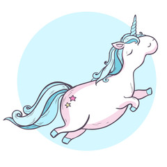 Cartoon magic unicorn.