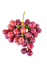 Bunch of pink grapes. On white, isolated background.