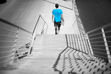 Skater with his longboard