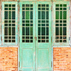 Old door green