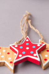 Hand made star shape christmas tree decorations