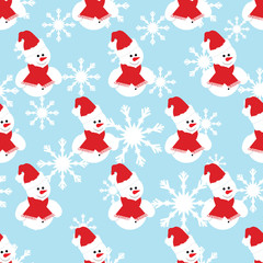 Snowman seamless pattern