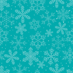 Vector seamless background with snowflakes.