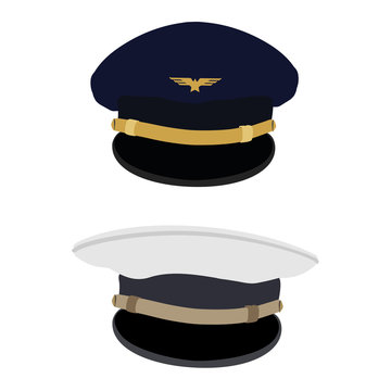Pilot and navy captain hat