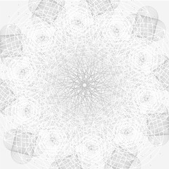 Mandala with sacred geometry symbols and elements. Alchemy, religion, philosophy, astrology and spirituality. Magic abstract sign. Geometric shapes. Universal background.