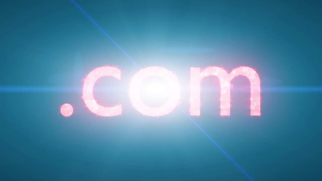 Dot com text explode .com dotcom website web internet net online webpage 4k