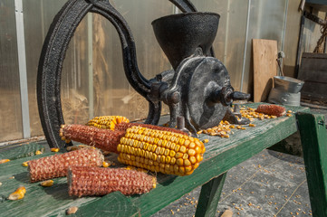 Corn Mill Hand Cranked Antique