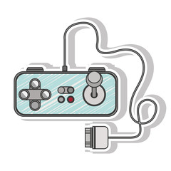 blue striped remote control games with rectangle form vector illustration