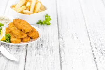 Some fried Fish Sticks (selective focus)