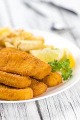 Portion of Fish Fingers (selective focus)