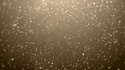 Snow Star Christmas Background On Gold Background, Christmas Background. Abstract Bokeh Background.