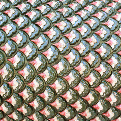 scaly serpent in temple thai for background
