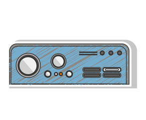 blue striped rectangle game console with buttons vector illustration