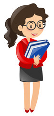 Obraz premium Businesswoman holding two folders