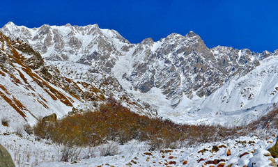 ridge tops covered with snow